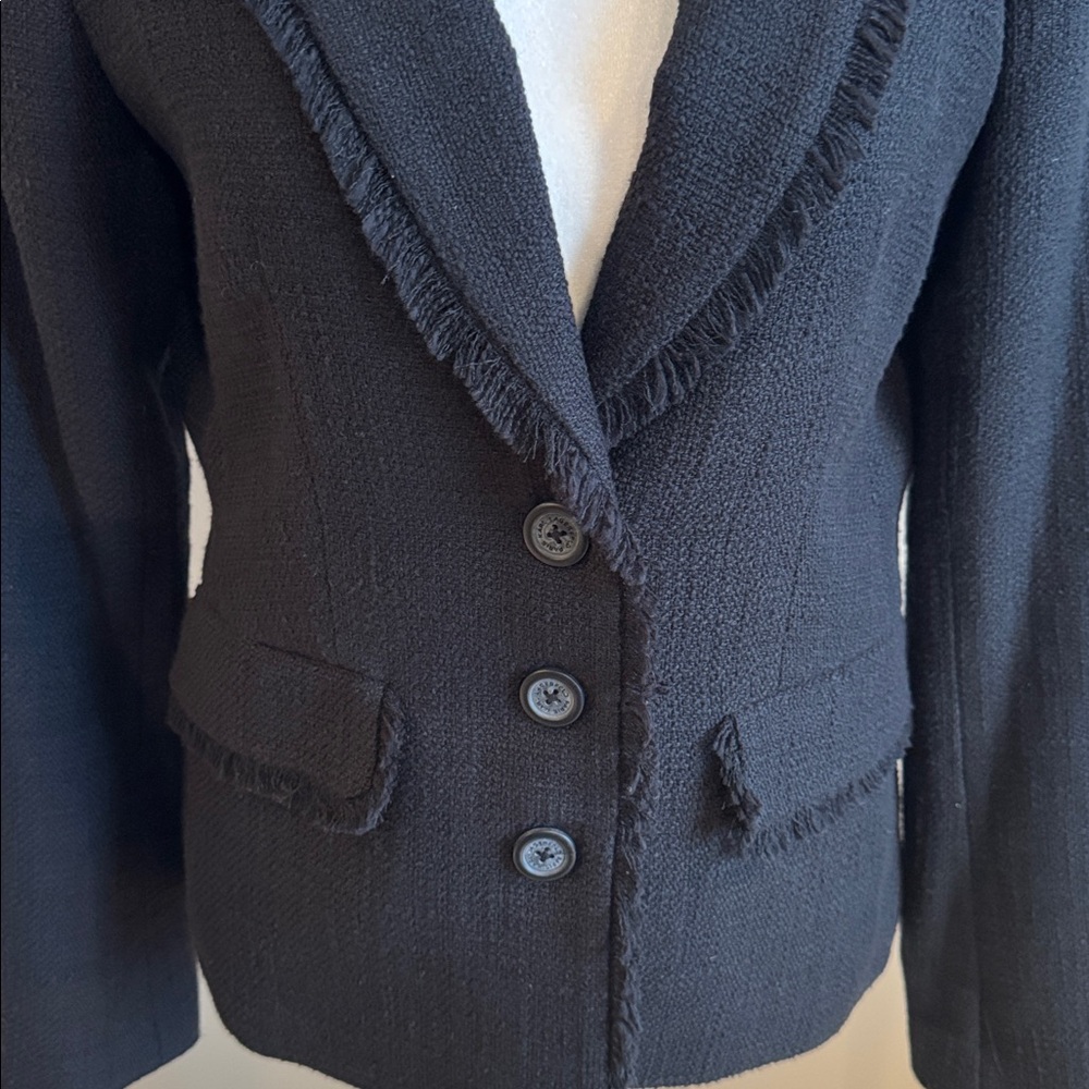 Karl Lagerfeld Paris Black Tweed Blazer 4